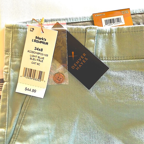 😎Denver Hayes😎 BRAND NEW😎NWT👍🏼Light Blue Chino Shorts Size 34x8 - Picture 6 of 9